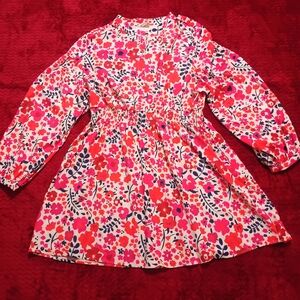 Southern Grace Red and Pink Bishop Sleeve Mini Sundress(New No Tag)